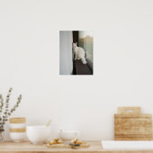 Witte kat Poster (Keuken)