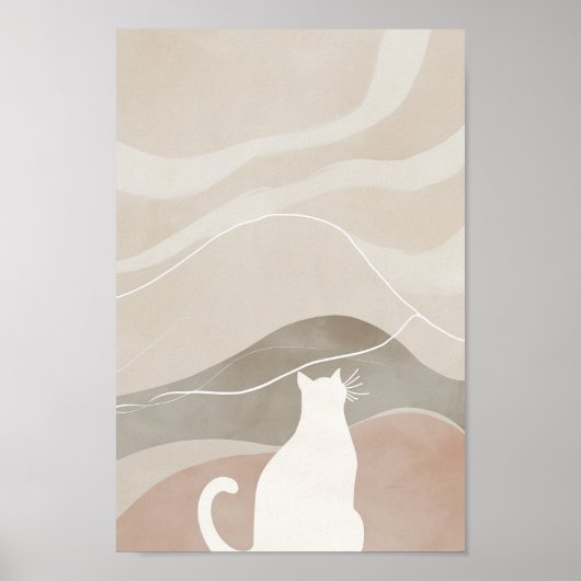 Witte kat poster (Voorkant)