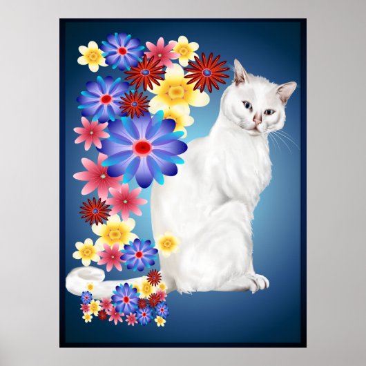 Witte Kat Poster (Voorkant)