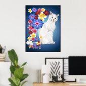 Witte Kat Poster (Thuiskantoor)