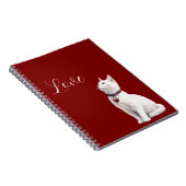 Witte Kat Rode Hart Hond Notitieboek (Rechterzijde)