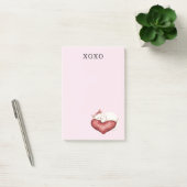 Witte Kat Rode Hart Kussen Post-it® Notes (Kantoor)