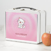 Witte kat roze achtergrond (In situ)