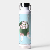 Witte kat roze jurk grappige schommel waterfles (Voorkant)
