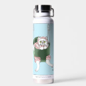 Witte kat roze jurk grappige schommel waterfles (Achterkant)