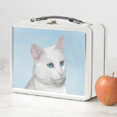 Witte kat schilderen - Kute Original Cat Art (In situ)
