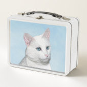 Witte kat schilderen - Kute Original Cat Art (Voorkant)