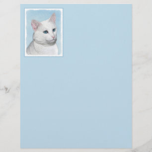 Witte kat schilderen - Kute Original Cat Art