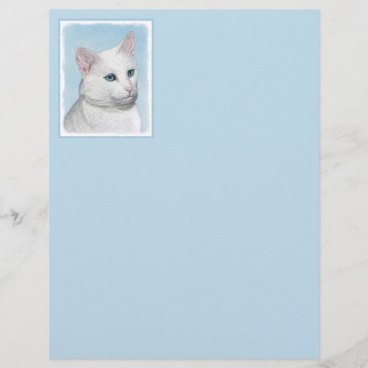 Witte kat schilderen - Kute Original Cat Art (Voorkant)