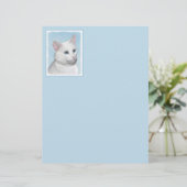 Witte kat schilderen - Kute Original Cat Art (Staand voorkant)