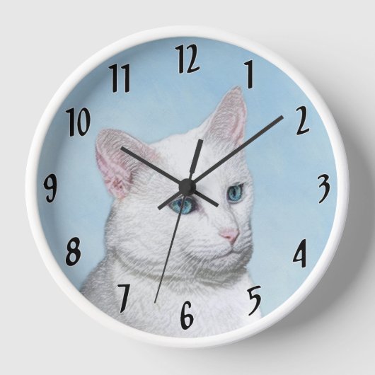 Witte kat schilderen - Kute Original Cat Art (Voorkant)