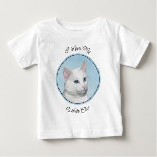 Witte kat schilderen - Kute Original Cat Art