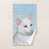 Witte kat schilderen - Kute Original Cat Art Bad Handdoek (Handdoek)