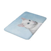 Witte kat schilderen - Kute Original Cat Art Badmat (Gekanteld)