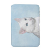 Witte kat schilderen - Kute Original Cat Art Badmat (Voorkant Verticaal)