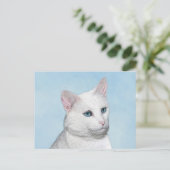 Witte kat schilderen - Kute Original Cat Art Briefkaart (Staand voorkant)
