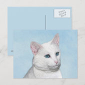 Witte kat schilderen - Kute Original Cat Art Briefkaart (Voorkant / Achterkant)