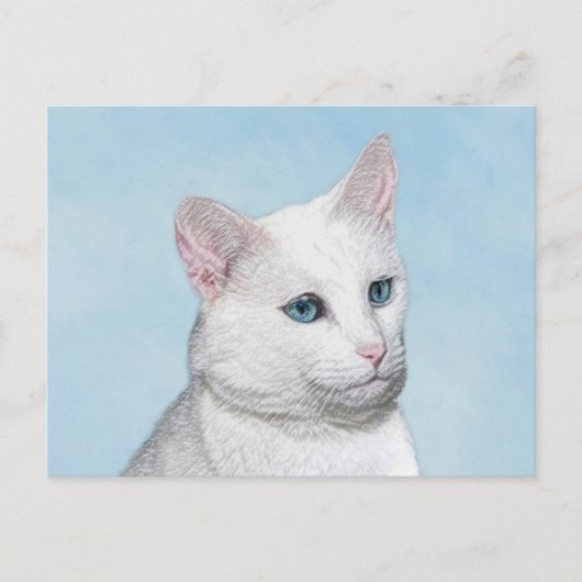 Witte kat schilderen - Kute Original Cat Art Briefkaart (Voorkant)