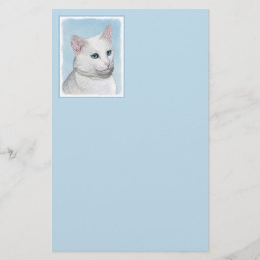 Witte kat schilderen - Kute Original Cat Art Briefpapier (Voorkant)