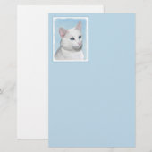 Witte kat schilderen - Kute Original Cat Art Briefpapier (Voorkant / Achterkant)
