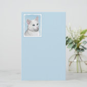 Witte kat schilderen - Kute Original Cat Art Briefpapier (Staand voorkant)