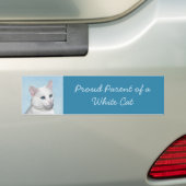 Witte kat schilderen - Kute Original Cat Art Bumpersticker (Op auto)