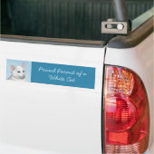 Witte kat schilderen - Kute Original Cat Art Bumpersticker (Op Truck)