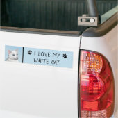 Witte kat schilderen - Kute Original Cat Art Bumpersticker (Op Truck)