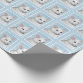 Witte kat schilderen - Kute Original Cat Art Cadeaupapier (Hoek)