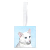 Witte kat schilderen - Kute Original Cat Art Decoratie (Voorkant)