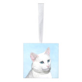 Witte kat schilderen - Kute Original Cat Art Decoratie (Rechts)