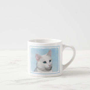 Witte kat schilderen - Kute Original Cat Art Espresso Kop