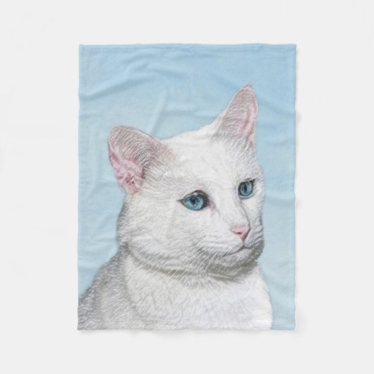 Witte kat schilderen - Kute Original Cat Art Fleece Deken (Voorkant)