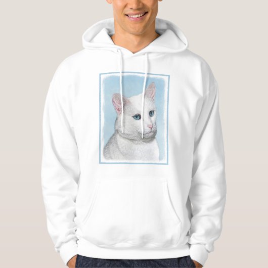 Witte kat schilderen - Kute Original Cat Art Hoodie (Voorkant)