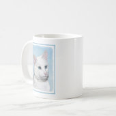 Witte kat schilderen - Kute Original Cat Art Koffiemok (Voorkant links)
