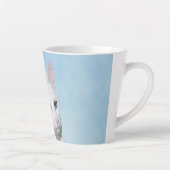 Witte kat schilderen - Kute Original Cat Art Latte Mok (Rechts)