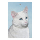 Witte kat schilderen - Kute Original Cat Art Mini Klembord (Achterkant)