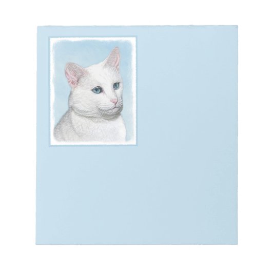Witte kat schilderen - Kute Original Cat Art Notitieblok (Voorkant)