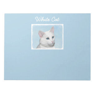 Witte kat schilderen - Kute Original Cat Art Notitieblok
