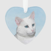 Witte kat schilderen - Kute Original Cat Art Ornament (voorkant)