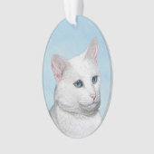 Witte kat schilderen - Kute Original Cat Art Ornament (voorkant)