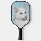 Witte kat schilderen - Kute Original Cat Art Pickleball Paddle (Achterkant)