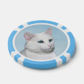 Witte kat schilderen - Kute Original Cat Art Poker Chips (Enkel)