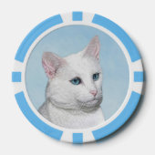 Witte kat schilderen - Kute Original Cat Art Poker Chips (Voorkant)