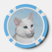 Witte kat schilderen - Kute Original Cat Art Poker Chips (Achterkant)