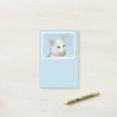 Witte kat schilderen - Kute Original Cat Art Post-it® Notes (Op bureau)