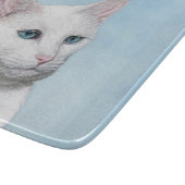 Witte kat schilderen - Kute Original Cat Art Snijplank (Hoek)
