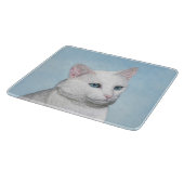 Witte kat schilderen - Kute Original Cat Art Snijplank (Hoek)