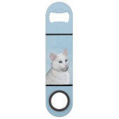 Witte kat schilderen - Kute Original Cat Art Speed Flessenopener (Voorkant)