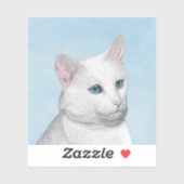 Witte kat schilderen - Kute Original Cat Art Sticker (Vel)